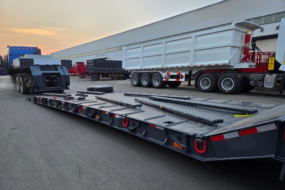 Heavy duty mortise and tenon connection for lowboy trailer