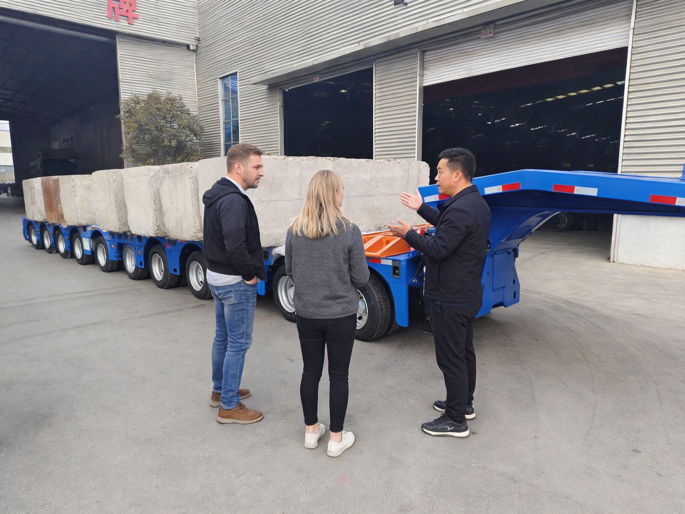 Canadian Client Visits and Purchases 10 Axle 100 Ton Lowbed Trailer for Over-Length Cargo
