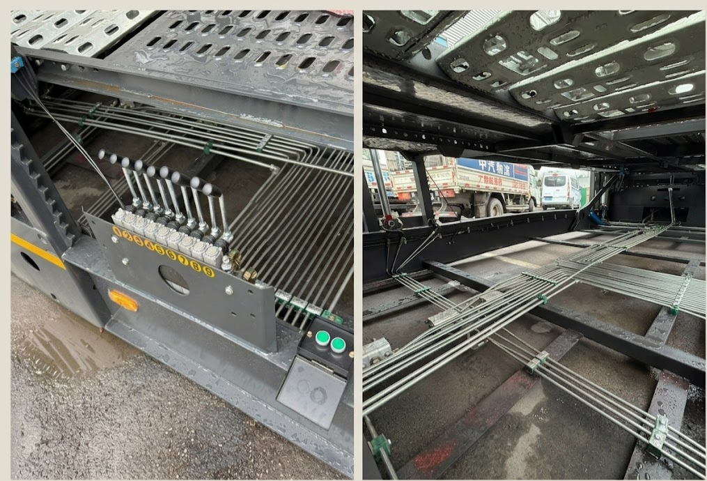 HUAYUE's precision hydraulic control system. 34 independent hydraulic cylinders allow for millimeter-level angle adjustments for every single loading position
